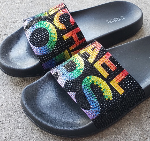 Michael Kors Shoes - Michael Kors Rainbow studded slides